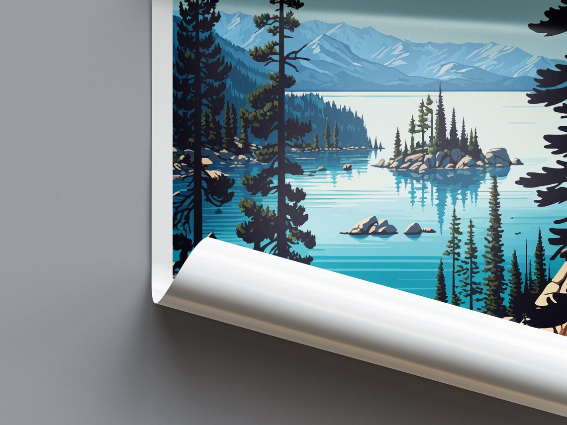 Lake Tahoe Travel Poster, Lake House Decor - Image 2