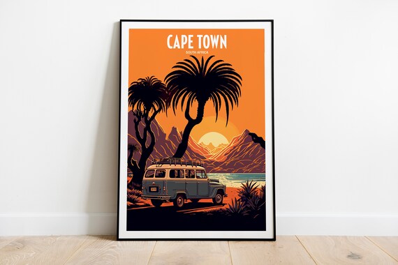 Cape Town South Africa Travel Print Cape Town Sunset Travel Art Cape Town Coast Travel Print South Africa Coastal Travel Poster