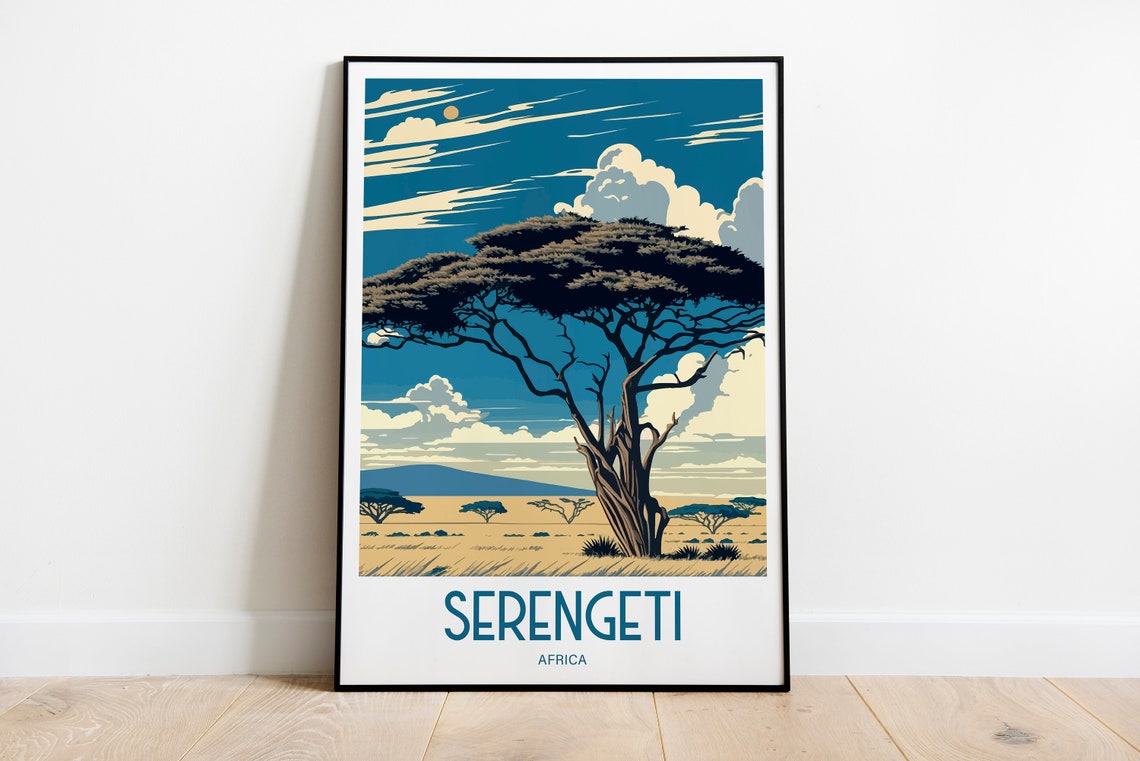 Serengeti Africa Travel Poster For Serengeti Birthday Gift For Travel Print Lovers Serengeti Travel Poster Birthday Gift Serengeti Africa