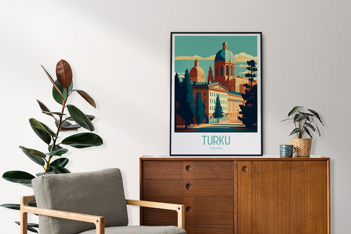 Turku Finland Cathedral Dome Historic Cityscape Travel Poster - Image 4