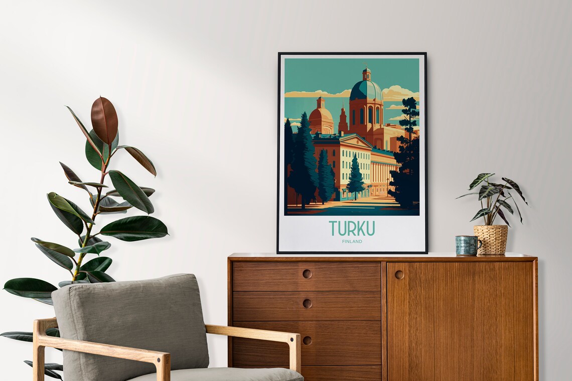 Turku Travel Print Wall Art Turku Finland Wall Hanging Home Decoration Turku Finland Gift Art Lovers Print Turku Finland Wall Art Turku Gift - Image 4