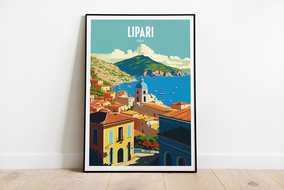Lipari Travel Poster, Place-Inspired Wall Decor