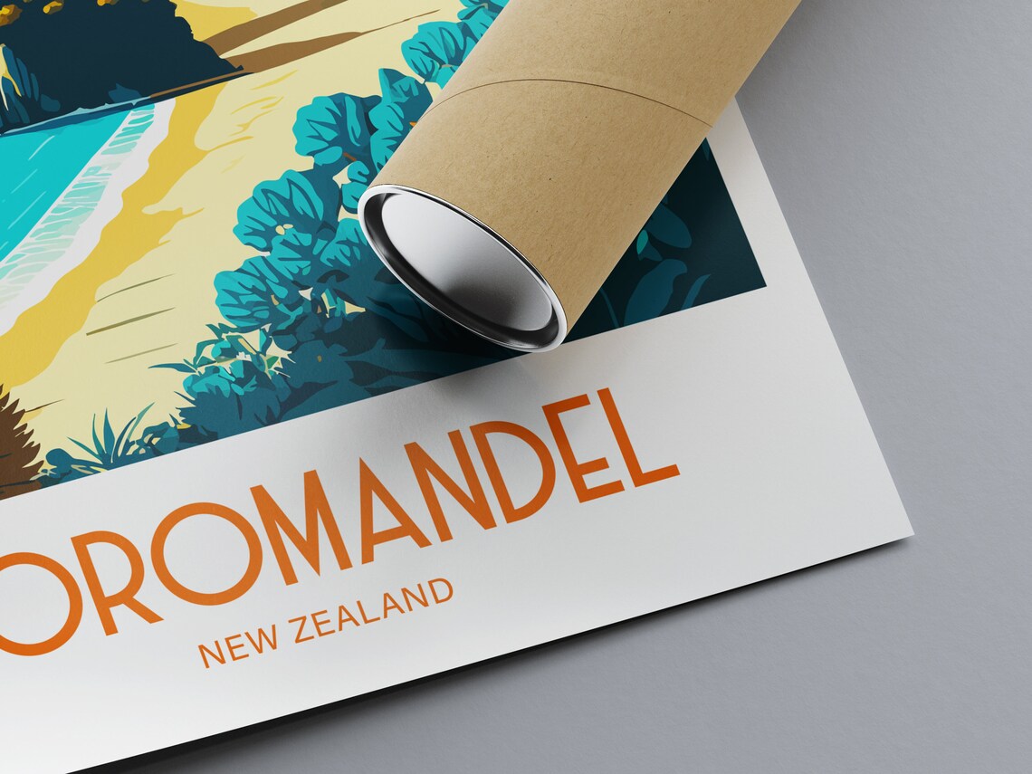 Coromandel Peninsula New Zealand Travel Poster, Landscape - Image 2