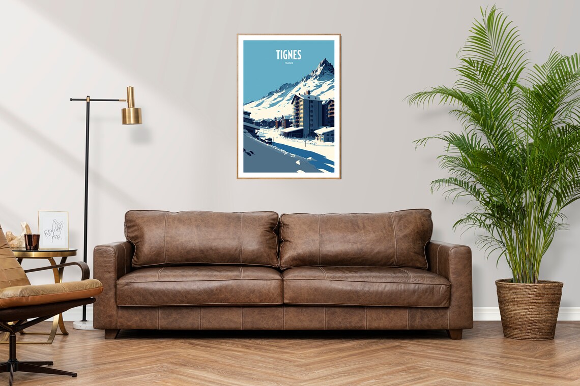 Tignes France Ski Resort Snowy Mountain Village Travel Poster - Image 2