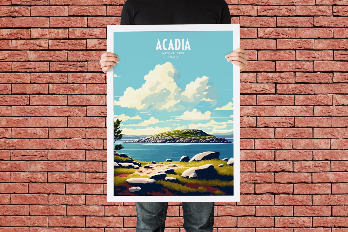 Acadia National Park Rocky Coast Island View Vintage Travel Poster - Image 4