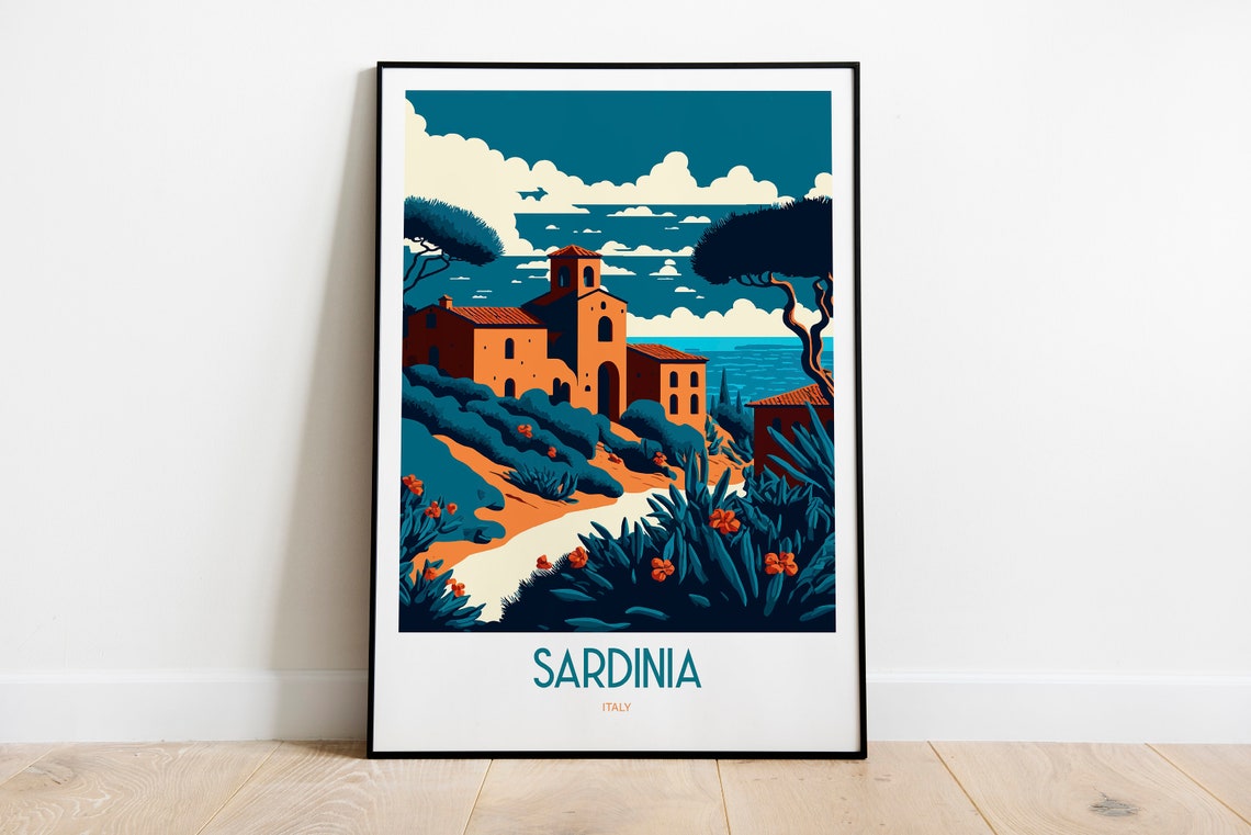 Sardinia Italy Travel Print Sardinia Island Travel Art Sardinia Italian Island Travel Print Italian Island Print Sardinia Sea Print