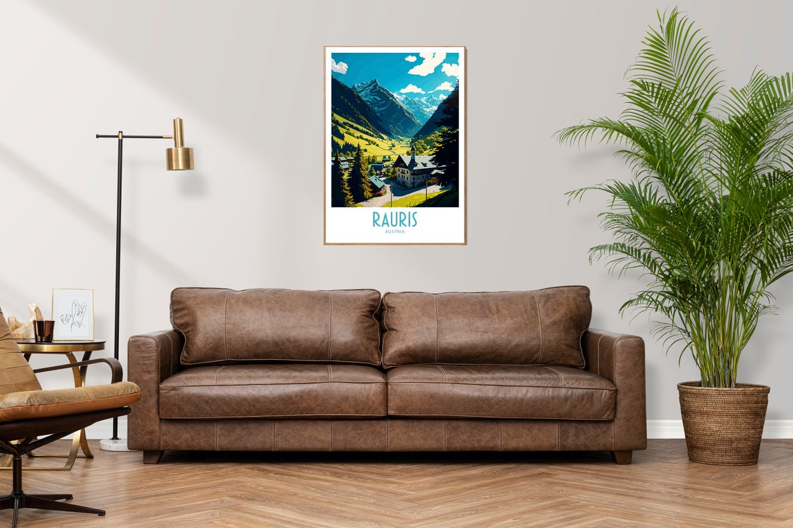 Rauris Austria Alpine Mountain Valley Village Vintage Travel Poster - Image 3