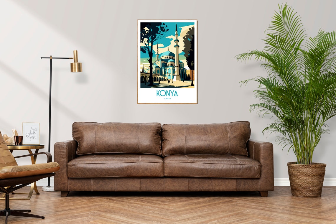 Konya Turkey Mosque Minarets Islamic Architecture Travel Poster - Image 3