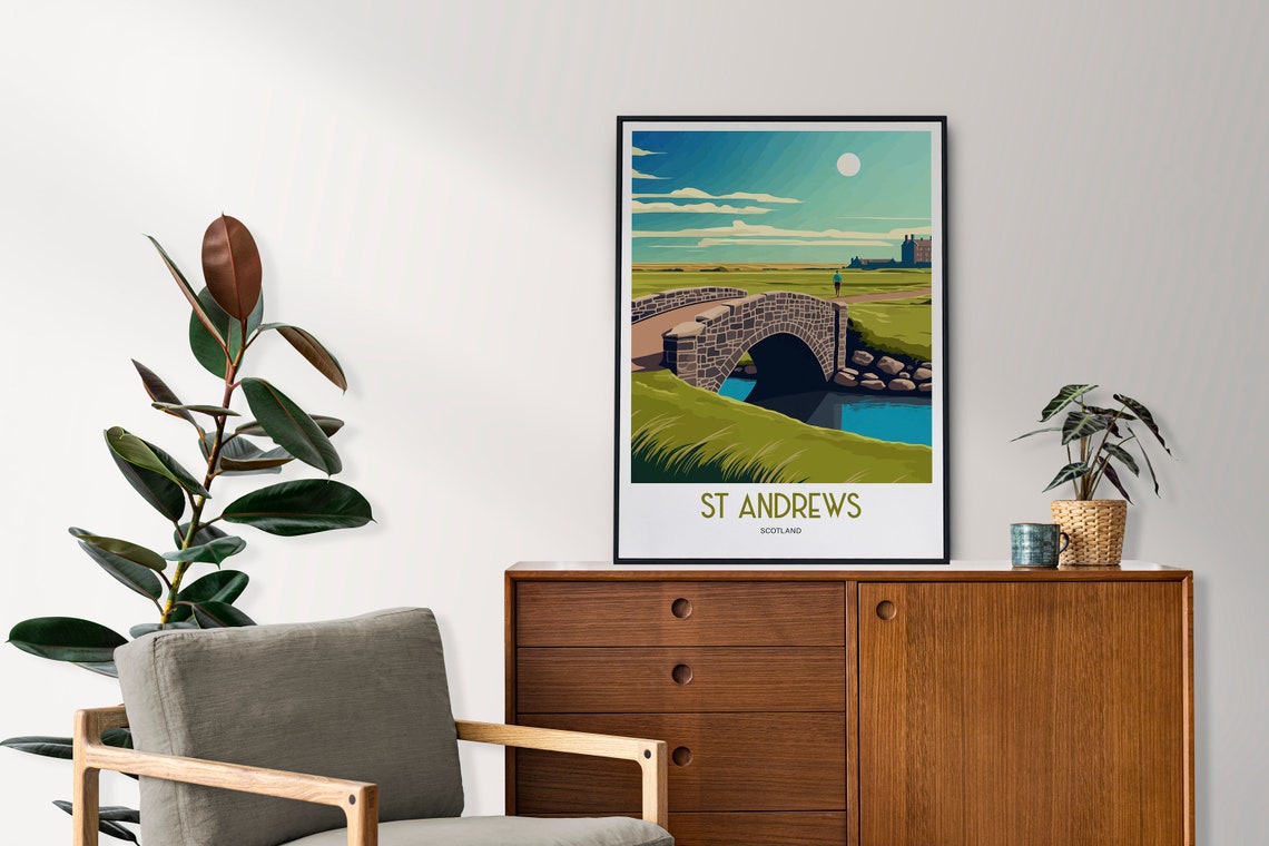 St Andrews Scotland Stone Bridge Links Golf Course Travel Poster - Image 2