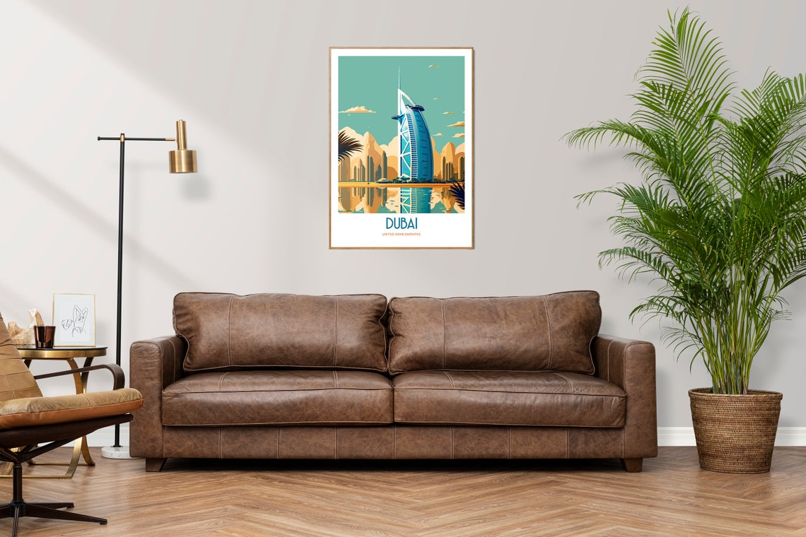 Dubai United Arab Emirates Burj Al Arab Harbor Skyline Poster - Image 3