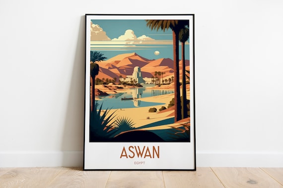 Aswan Egypt Travel Print Wall Art Egypt Travel Poster Gift For Egypt Scenery Wall Art Aswan Egypt City Wall Art Gift For Aswan Egypt