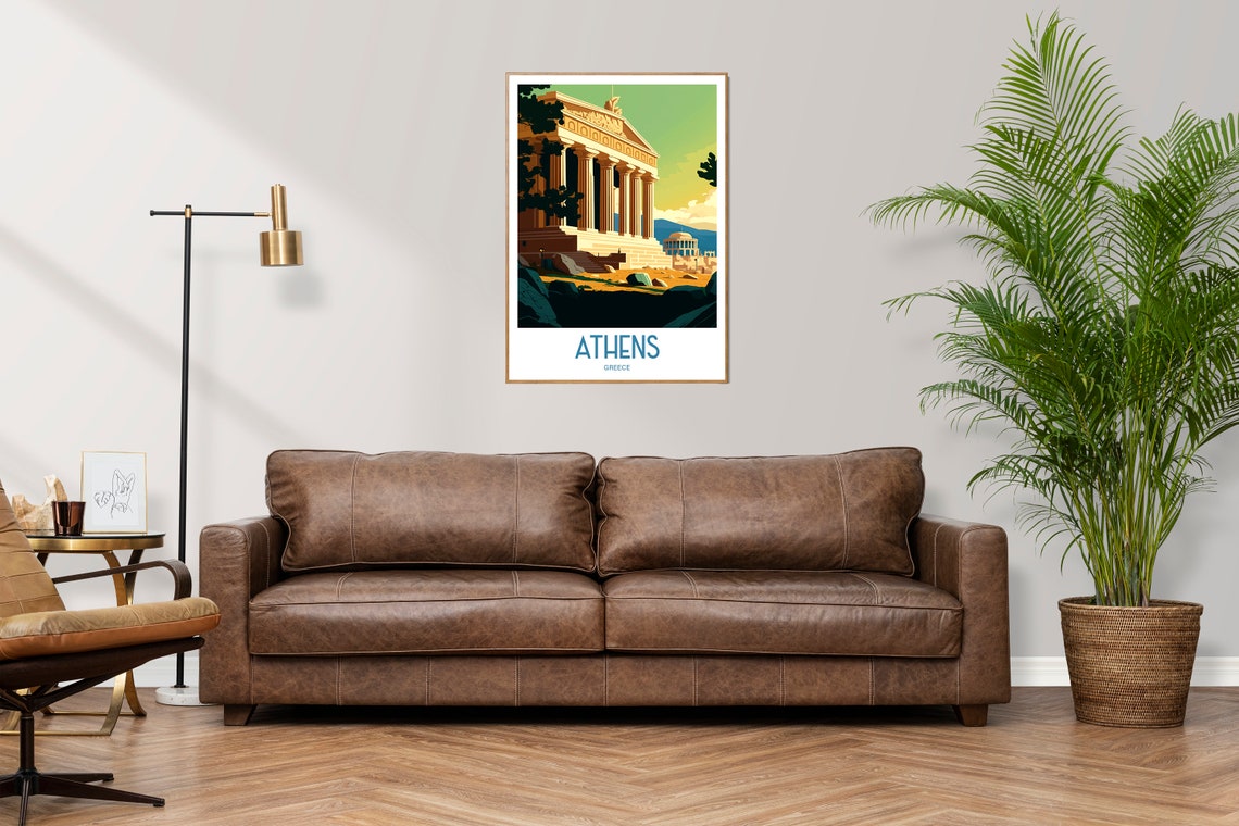 Athens Greece Travel Print Athens Greek Travel Poster Greece Travel Print Acropolis Retro Print Greek Island Travel Poster - Image 4