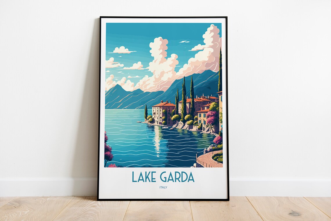 Lake Garda Italy Travel Poster, European Landmark - Image 3