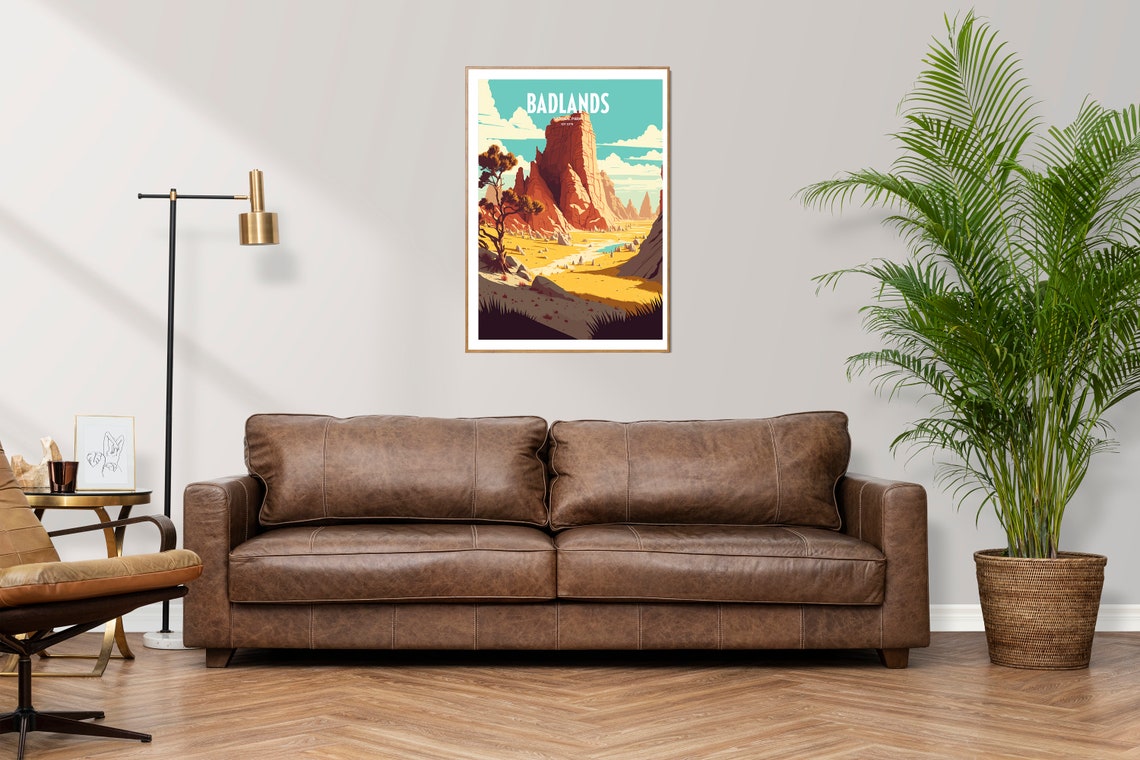 Badlands National Park Travel Print National Park Travel Art Badlands Travel Print Usa National Park Badlands Travel Poster - Image 2