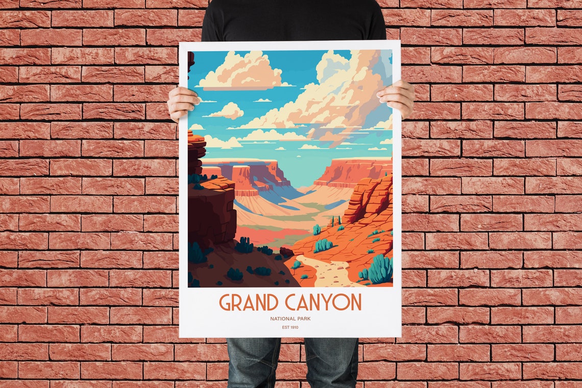 Grand Canyon National Park Travel Print National Park Travel Art Grand Canyon Travel Print Usa National Park Canyon Travel Poster - Image 3