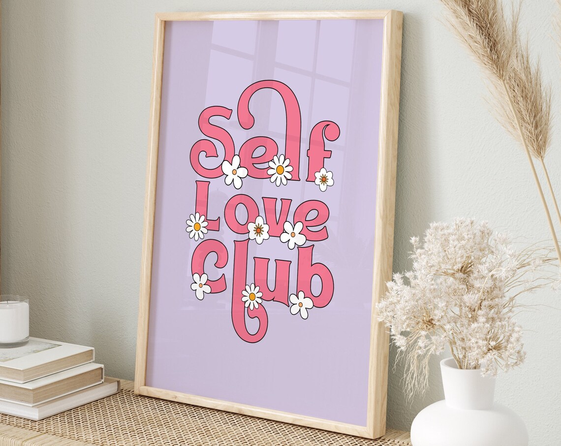 Self Love Club Retro Flower Art Print