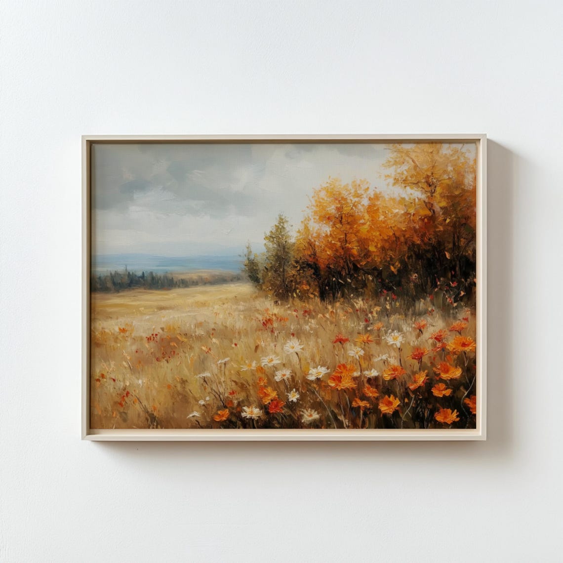Autumn Meadow Wildflower Field Golden Trees Fall Landscape Poster - Image 3