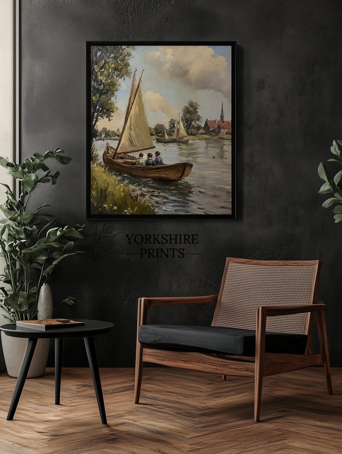 Fisherman In Boat On Lake Art Fishing Wall Art Print Vintage Oil Painting Aesthetic Wall Art Room Decor - Image 3