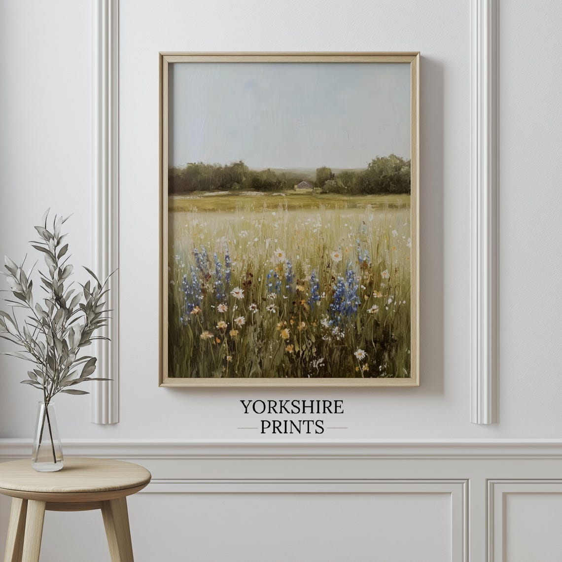 Wildflower Field Landscape Oil Painting Vintage Landscape Art Print Country Field Wall Art Wildflower Field Wall Art - Image 3