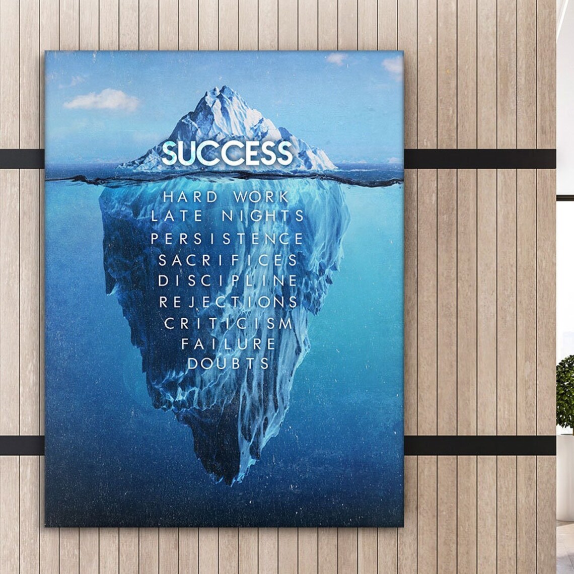 Iceberg Success Motivational Art Print, Office Decor