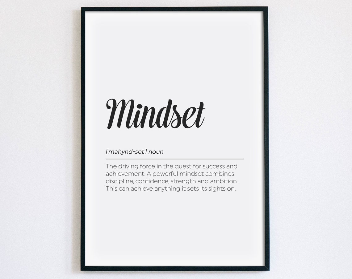 Mindset Definition Success Growth Dictionary Style Motivational Poster