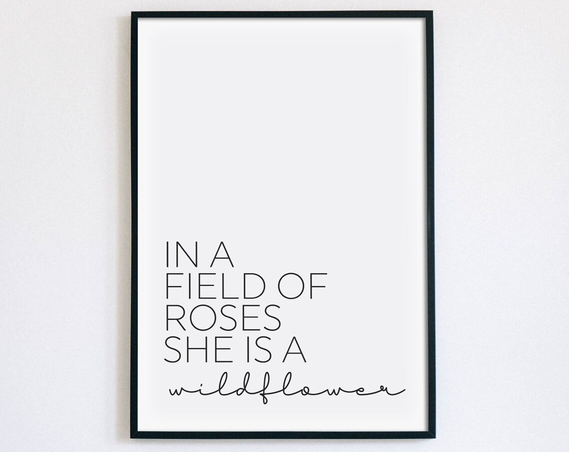 In A Field Of Roses She Is A Wildflower Nursery Girl Room Poster
