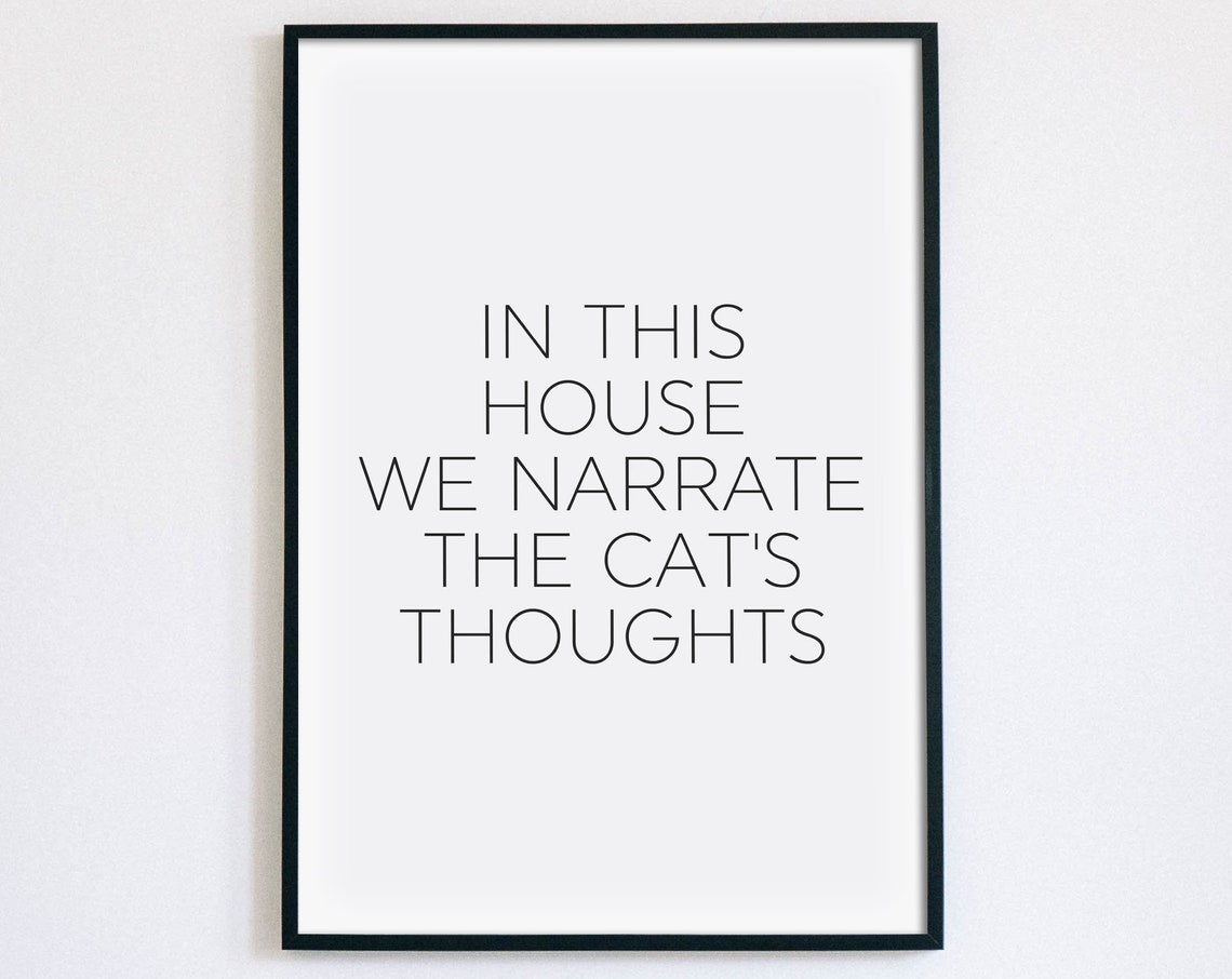 In This House We Narrate The Cats Thoughts Funny Cat Lover Poster