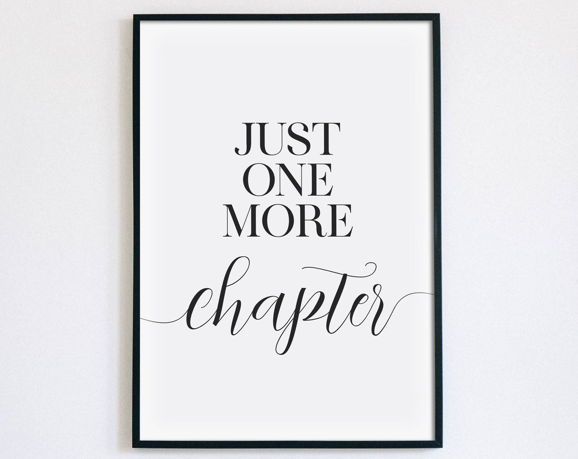 Just One More Chapter Book Lover Reading Nook Typography Poster
