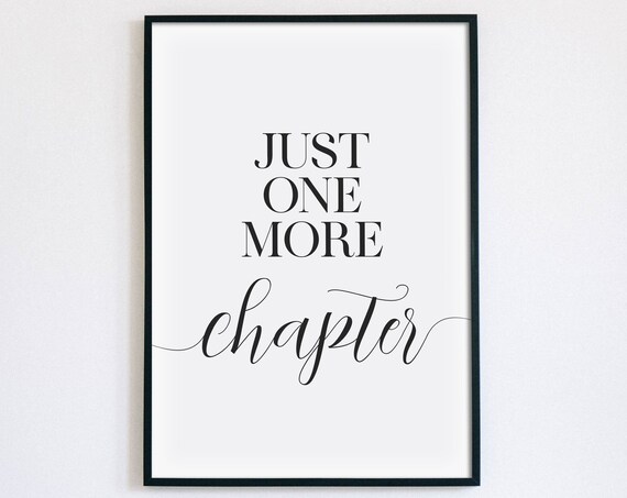 Just One More Chapter Book Lover Reading Nook Typography Poster