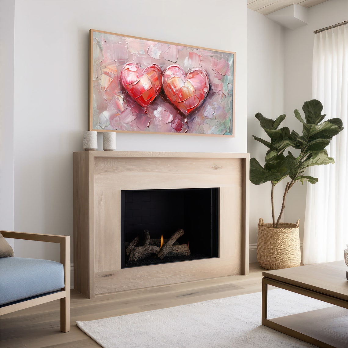 Frame Tv Art Valentines Day Art Bold Romance Abstract Textured Painting Spring Decor Tv0068 - Image 2