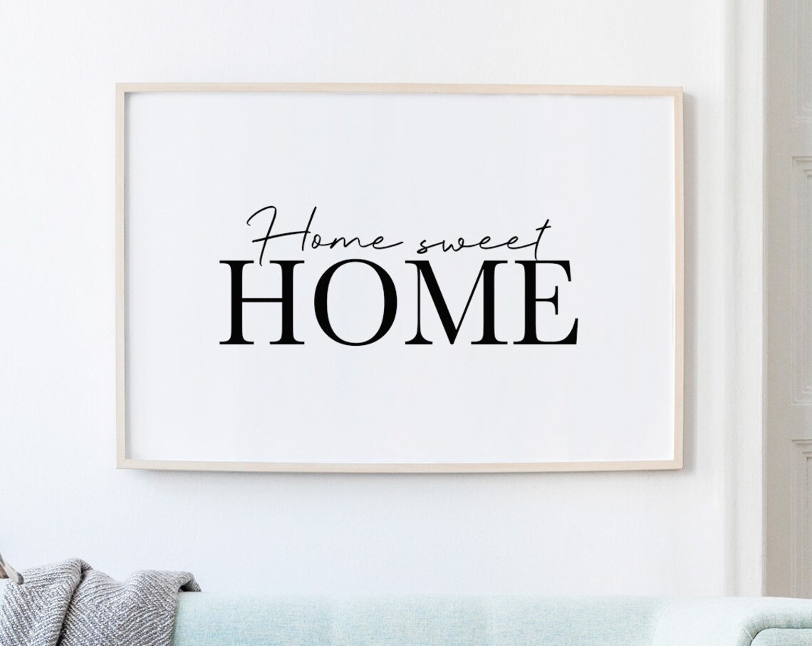 Home Sweet Home Handwriting Quote Poster, Minimal - Image 4