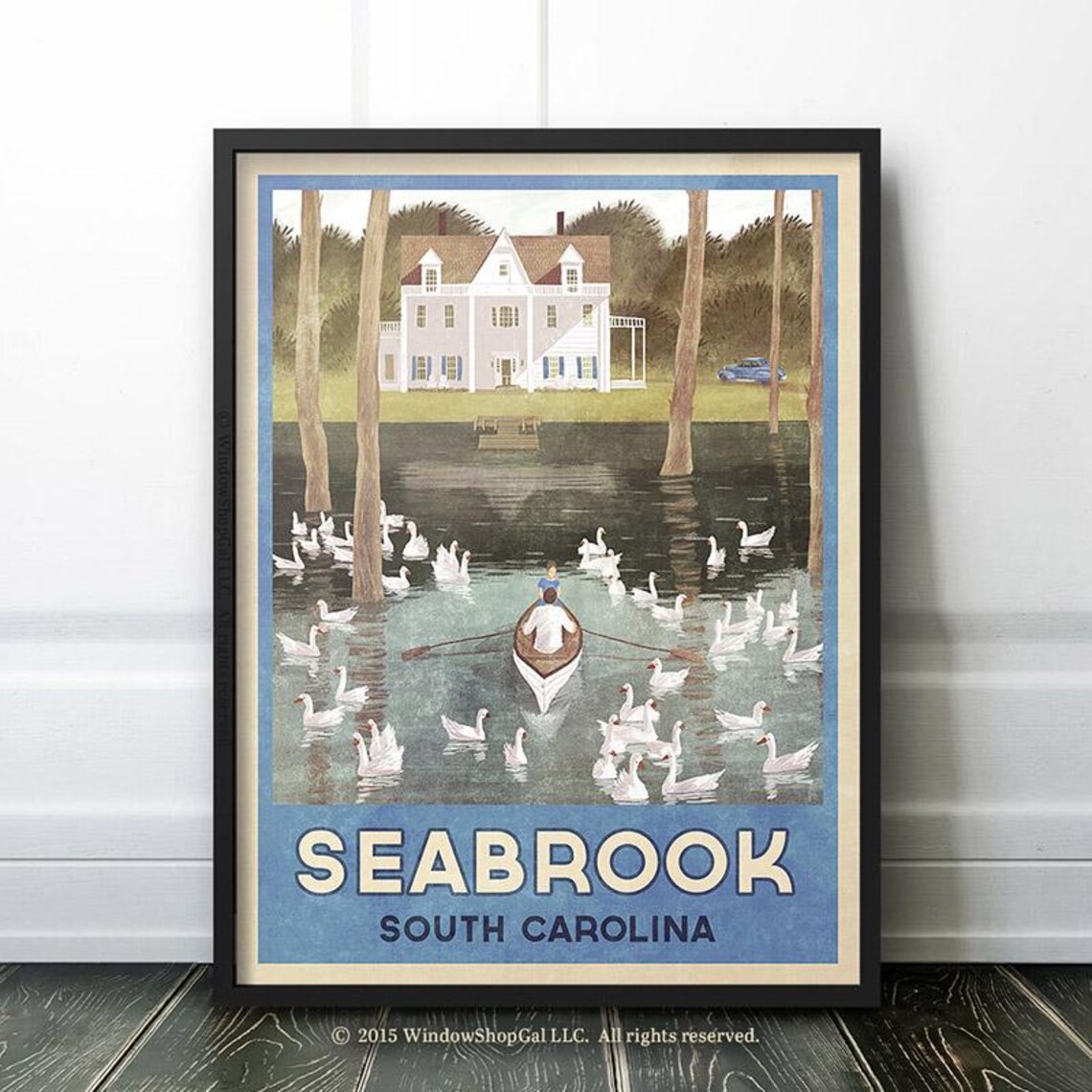 Seabrook South Carolina Travel Poster Art Print
