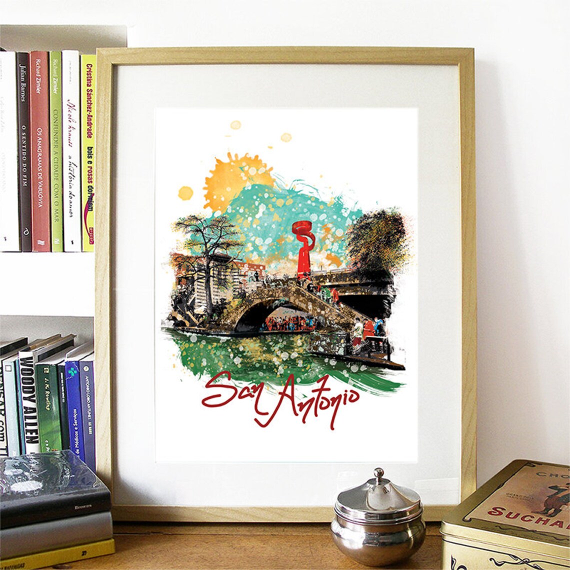 San Antonio Print San Antonio Skyline San Antonio Art San Antonio Poster San Antonio Watercolor San Antonio Art Print San Antonio Map - Image 2