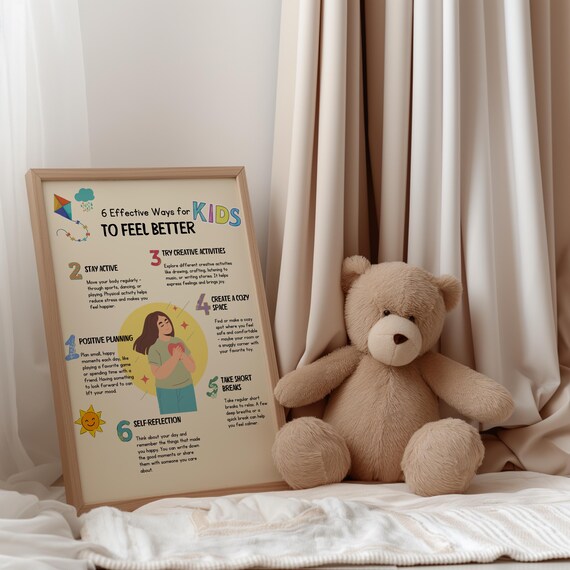 6 Effective Ways For Kids To Feel Better Poster Mental Health Strategies