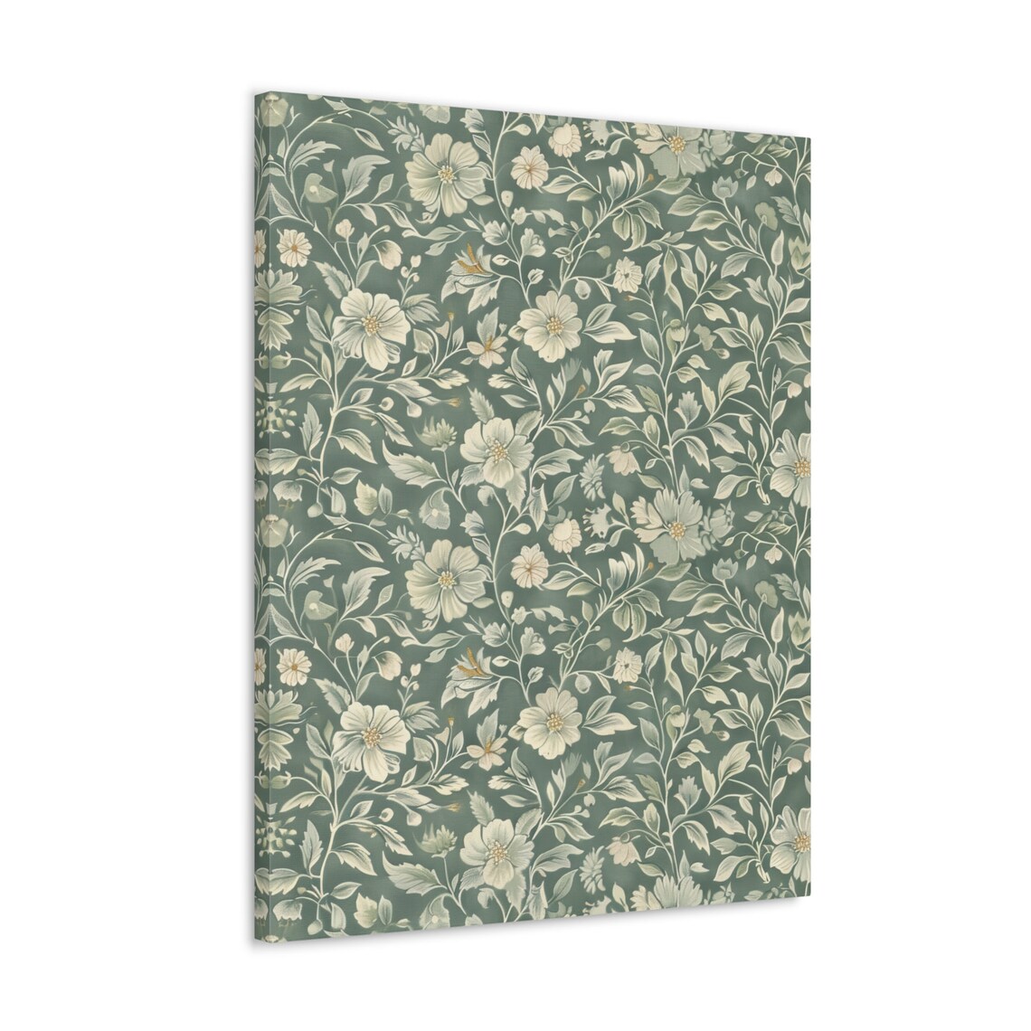 Sage Green Botanical Floral Pattern Farmhouse Minimalist Art Print - Image 4