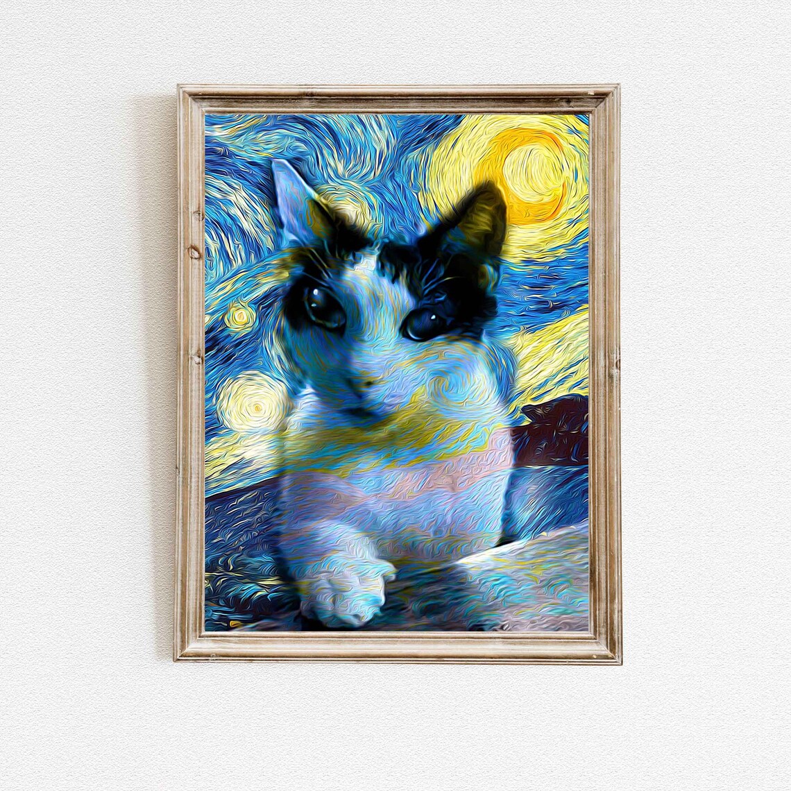 Custom Pet Portrait, Starry Night Style - Image 3