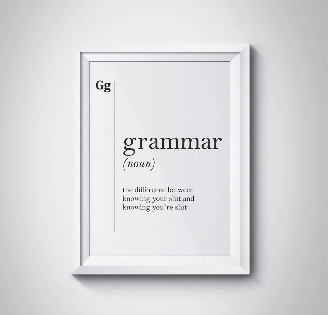 Grammar Funny Dictionary Definition Language Teacher Gift Poster