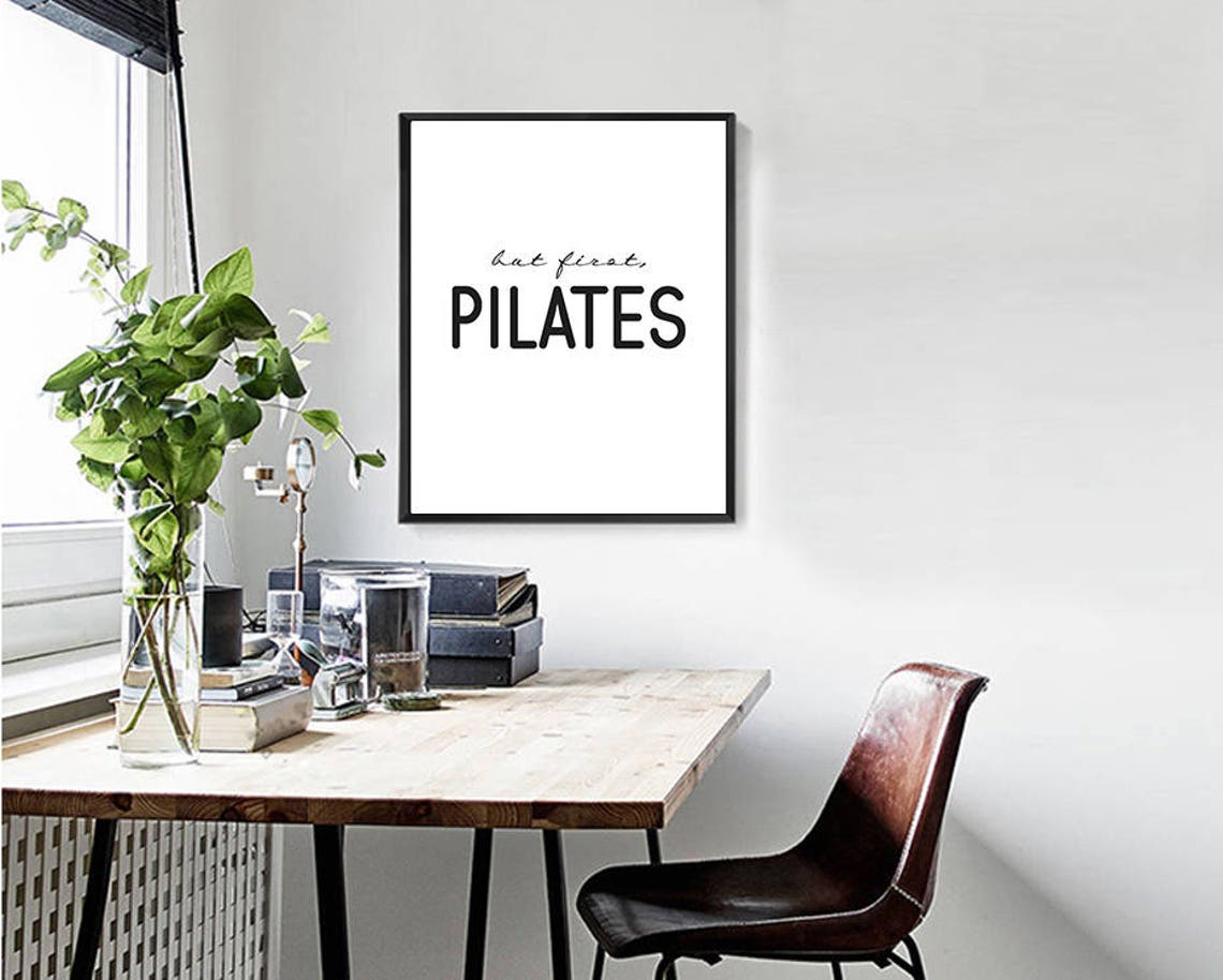 But First Pilates Pilates Art Fitness Gifts Pilates Poster Motivational Quote Fitness Quotes Pilates Print Fitness Art Gym Decor Gym Poster - Image 2