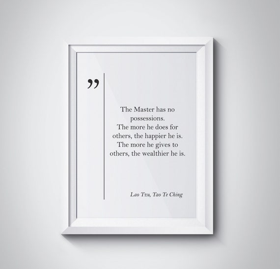 Lao Tzu And Tao Te Ching Quote Motivational Quotes Lao Tzu Wall Art Lao Tzu Print Inspiring Friend Gift Coworker Gift Tao Te Ching Wall Art