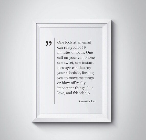 Jacqueline Leo Email Focus Friendship Quote Minimalist Poster
