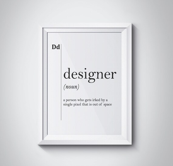 Designer Definition Print Gift For Artist Office Wall Art Workshop Decor Design Minimalist Modern Typography Dictionary Professions Poster