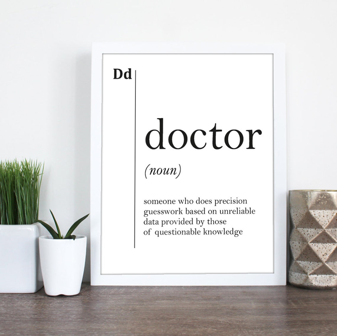 Doctor Funny Definition Medical Office Decor Gift White Poster - Image 2
