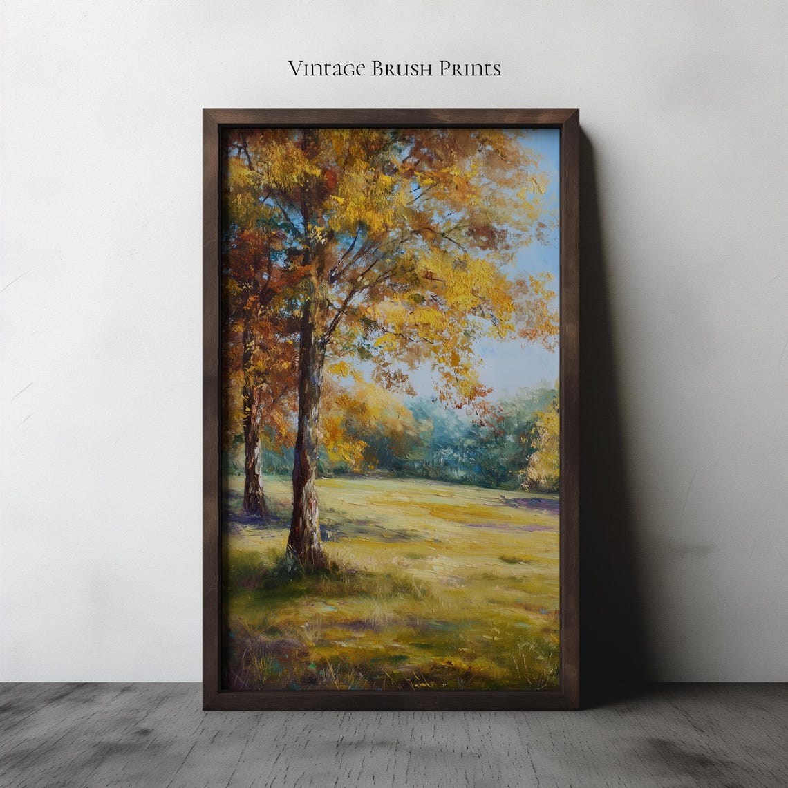 Radiant Golden Autumn Trees Over Sunny Meadow Fall Landscape Poster