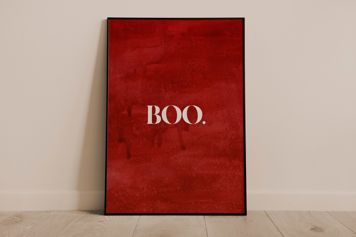 Boo Halloween Poster Print, Gory Dark Humor