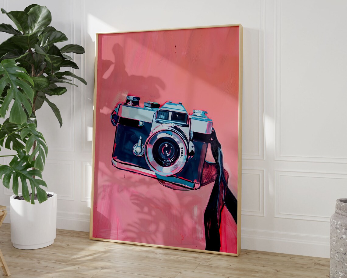 Retro Camera Art Print, Girly Pink Aesthetic - Image 3