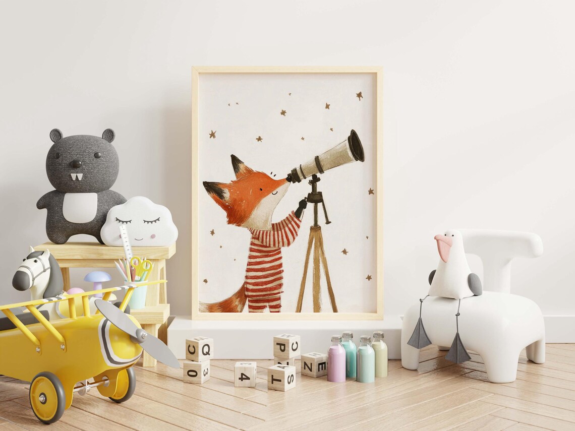 Nursery Fox Woodland Nursery Art Print, Kids Room - Image 2