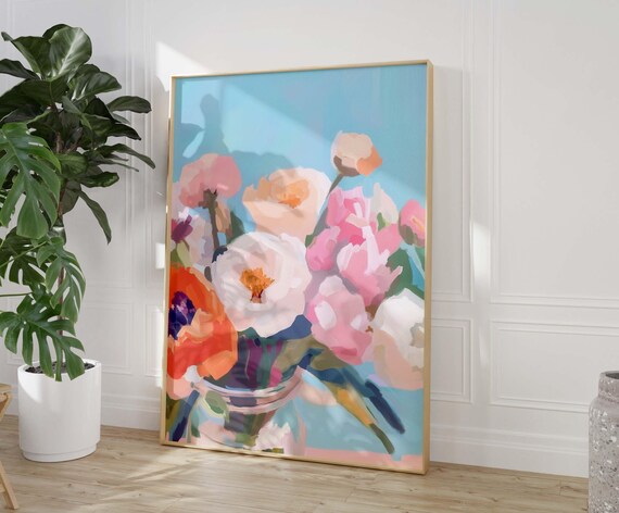 Summer Flower Beach Print Girly Botanical Wall Art