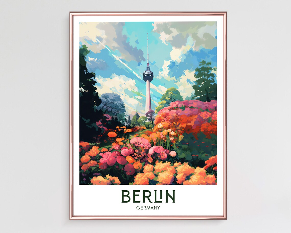 Berlin Retro Travel Poster, Vintage Germany Art Print