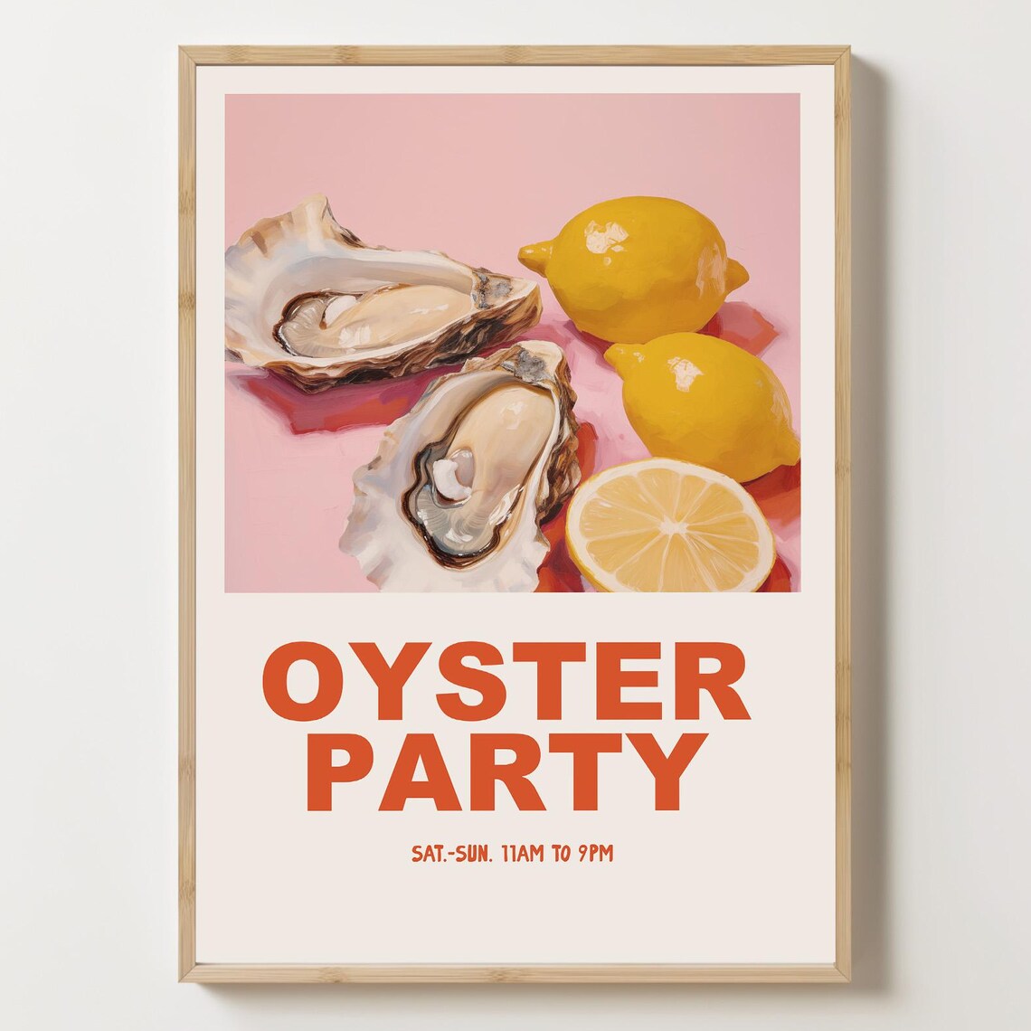 Oyster Party Art Print, Coastal Nautical Decor