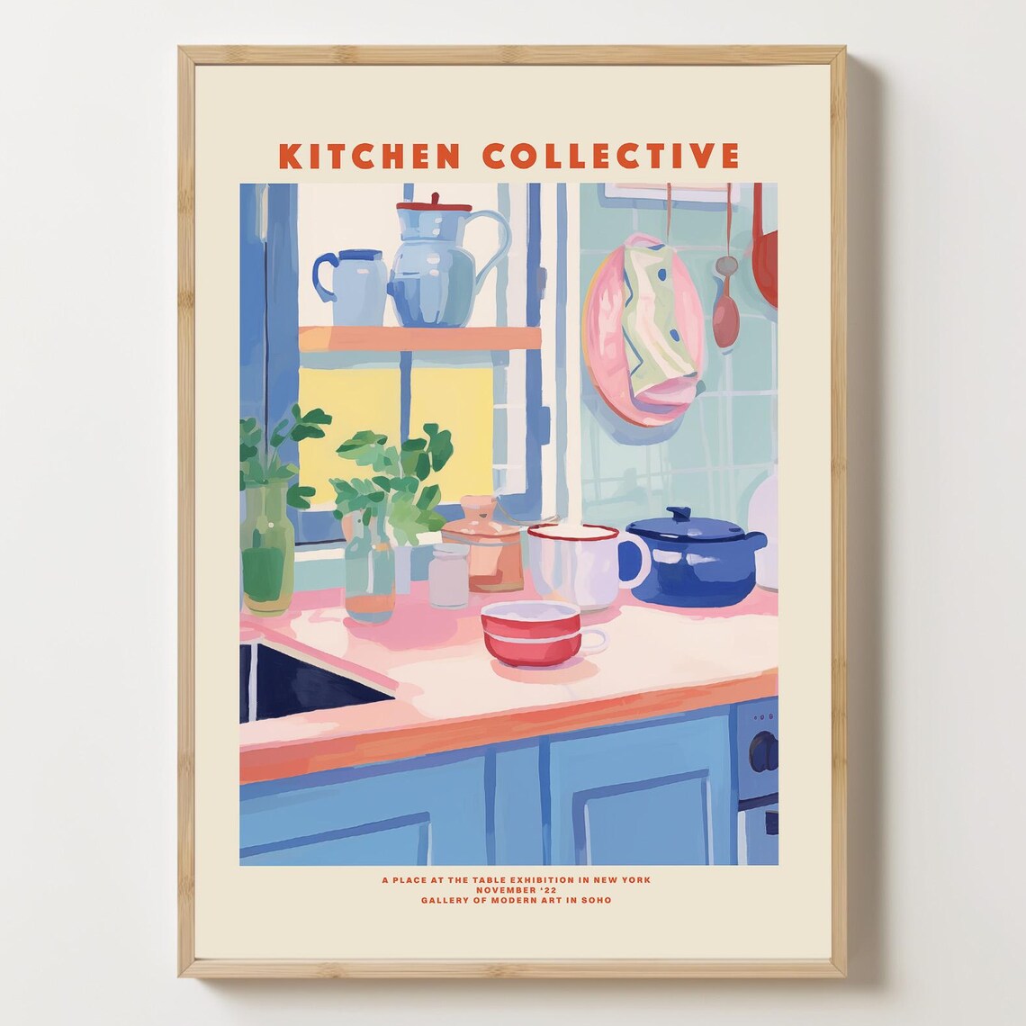 Kitchen Collective New York Exhibition Blue Kitchen Illustration Poster